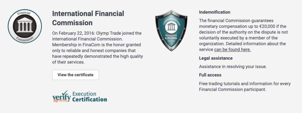 Regulamentada pela Comissão Financeira Internacional: 20.000€ de fundo de compensação para cada trader