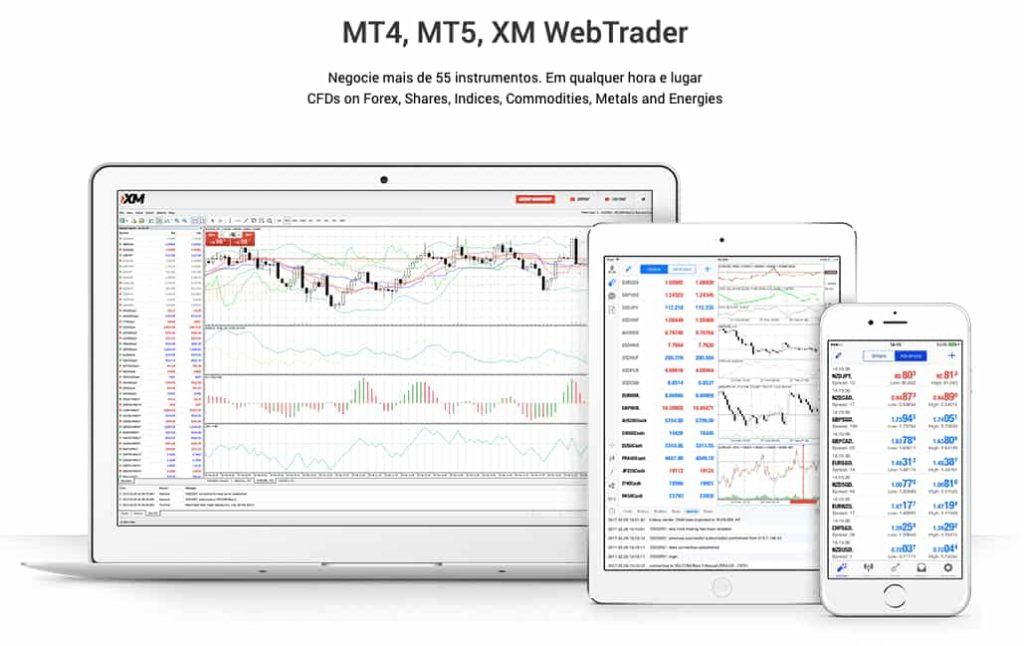 XM.com MetaTrader 5, WebTrader, e Android e iOS